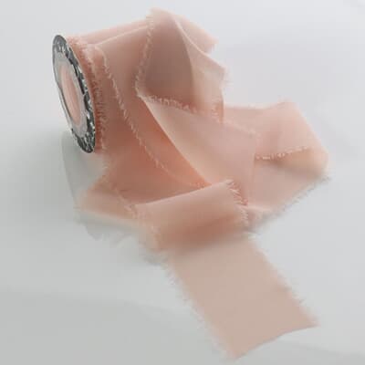 50mm x 10m Fringe Chiffon Blush EA
