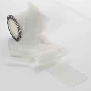 50mm x 10m Fringe Chiffon White EA