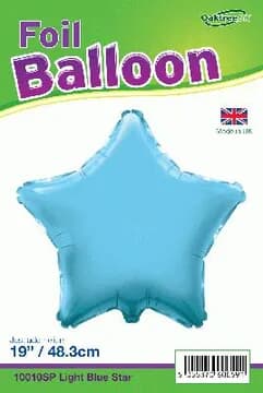 19inch / 48.3cm Light Blue Star Packaged Each