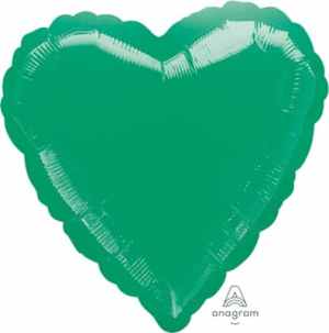 Anagram Heart Metallic Green 45cm Each