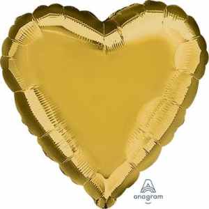 Anagram Heart Metallic Gold 45cm Each