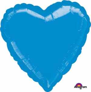Anagram Heart Metallic Blue 45cm Each