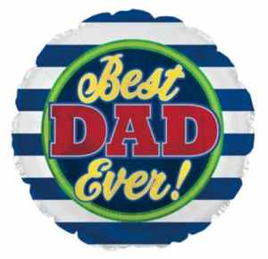 Best Dad Stripes Foil 43cm Each