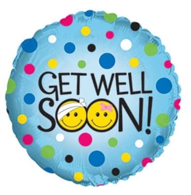 Get Well Soon Smileys Foil 43cm Each