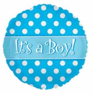 Its A Boy Dots Foil 23cm Each