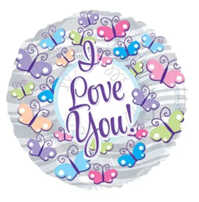 I Love You Butterflies Foil 23cm Each