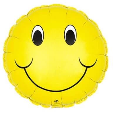 124054.jpg Smiley Face Yellow Foil 23cm Each
