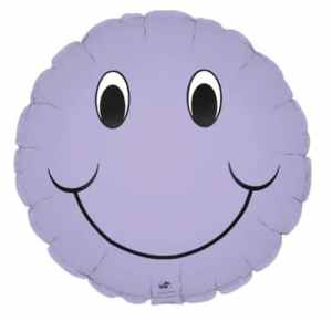 Smiley Face Lavender Foil 23cm Each
