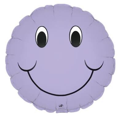Smiley Face Lavender Foil 23cm Each