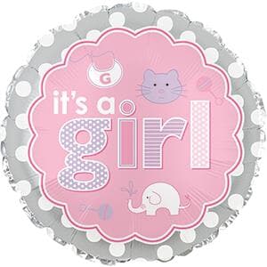 Its A Girl Baby Icons Foil 23cm Each