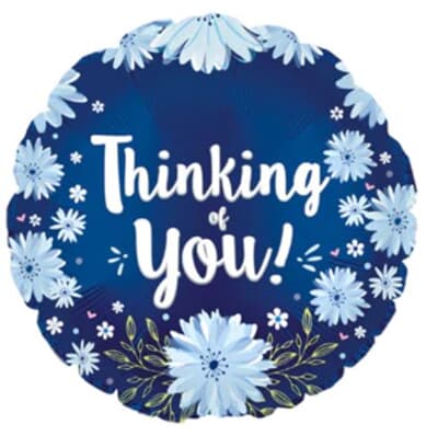 Thinking Of You Blue Daises Foil 23cm Each