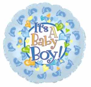 Baby Boy Footsies Foil 23cm Each