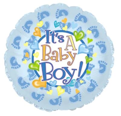 124505.jpg Baby Boy Footsies Foil 23cm Each