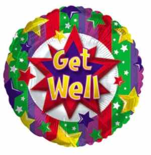 Get Well Colourful Burst Foil 23cm Each