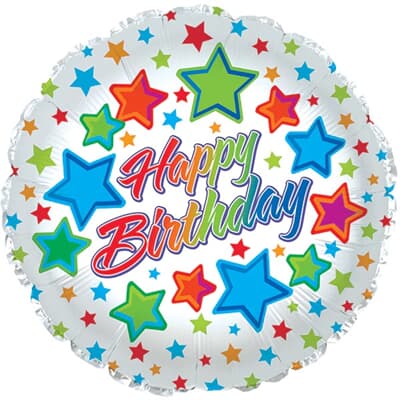 Happy Birthday Stars 14in Each