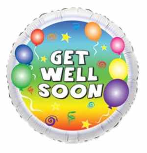 Get Well Party Balloons Foil 23cm Each