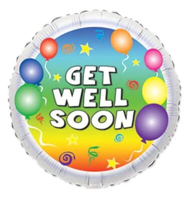 Get Well Party Balloons Foil 23cm Each