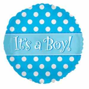 It's A Boy Dots Foil balloon 11cm Each