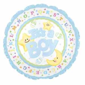 It's A Boy Moon And Star Foil balloon 11cm Each