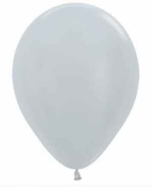 Sempertex Satin Silver Latex Balloon 5in (12cm) Bag(100)