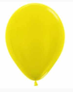 Sempertex Metallic Yellow Latex Balloon 30cm Bag(100)