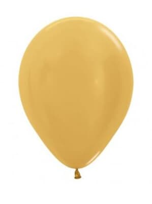 Sempertex Metallic Gold Latex Balloon 30cm Bag(100)