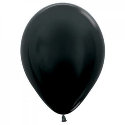 Sempertex Metallic Black Latex Balloon 30cm Bag(100)