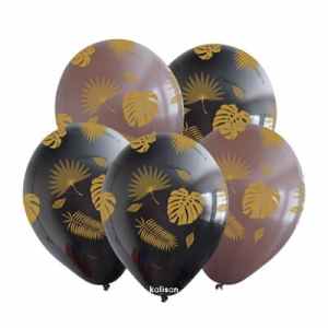 Kalisan Tropical Leaves Printed Latex Balloons 30cm (12iin) Bag(25)