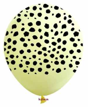 Kalisan Safari Cheetah Print Macaron Yellow (Black) 30cm (12in) Latex 25ct Bag(25)