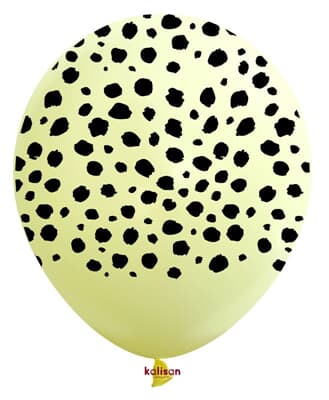 21256473.jpg Kalisan Safari Cheetah Print Macaron Yellow (Black) 30cm (12in) Latex 25ct Bag(25)