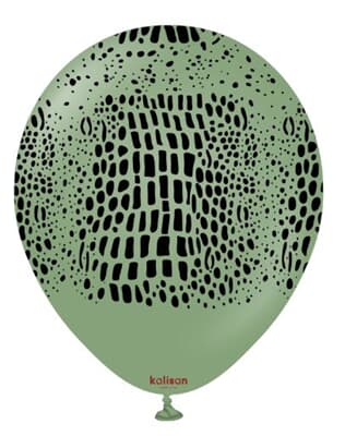 21257873.jpg Kalisan Safari Crocodile Print Eucalyptus 30cm (12in) Latex 25ct Bag(25)