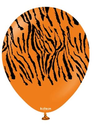 Kalisan Safari Tiger Print Orange 30cm (12in) Latex 25ct Bag(25)