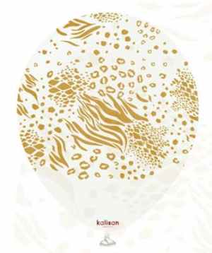 Kalisan Safari Mutant Print White (Gold) 30cm (12in) Latex 25ct Bag(25)