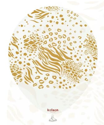Kalisan Safari Mutant Print White (Gold) 30cm (12in) Latex 25ct Bag(25)