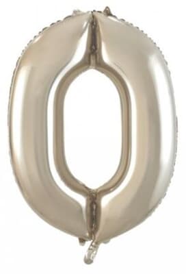 Number 0 Champagne 86cm (34 inch) Decrotex Foil Balloon Each