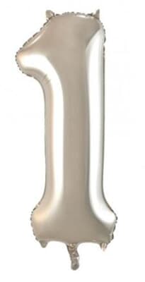 213691.jpg Number 1 Champagne 86cm (34 inch) Decrotex Foil Balloon Each