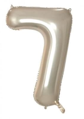 Number 7 Champagne 86cm (34 inch) Decrotex Foil Balloon Each