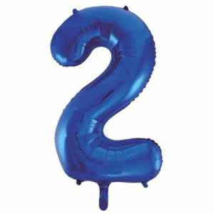 213732.jpg Number 2 Blue 86cm (34 inch) Decrotex Foil Balloon Each