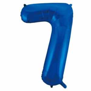 Number 7 Blue 86cm (34 inch) Decrotex Foil Balloon Each