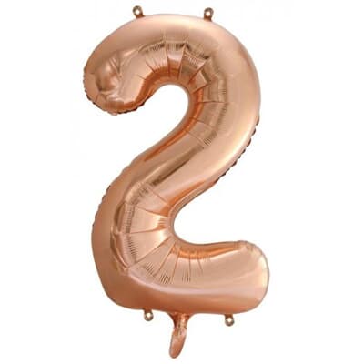 213742.jpg Number 2 Rose Gold 86cm (34 inch) Decrotex Foil Balloon Each