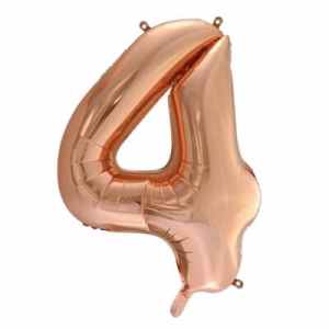 213744.jpg Number 4 Rose Gold 86cm (34 inch) Decrotex Foil Balloon Each
