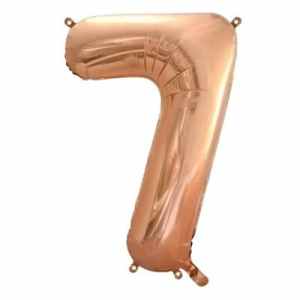 Number 7 Rose Gold 86cm (34 inch) Decrotex Foil Balloon Each