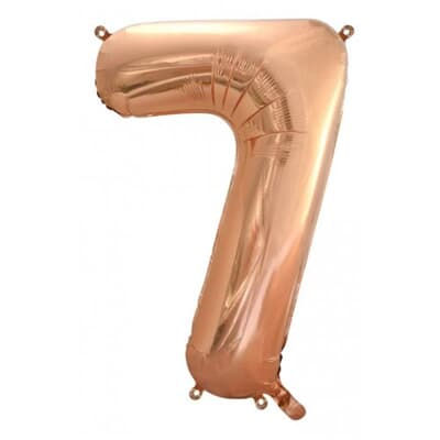 213747.jpg Number 7 Rose Gold 86cm (34 inch) Decrotex Foil Balloon Each