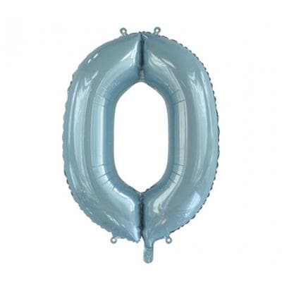 213750.jpg Number 0 Light Blue 86cm (34 inch) Decrotex Foil Balloon Each