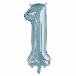 Number 1 Light Blue 86cm (34 inch) Decrotex Foil Balloon Each