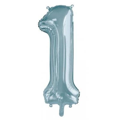 213751.jpg Number 1 Light Blue 86cm (34 inch) Decrotex Foil Balloon Each