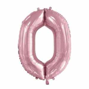 Number 0 Light Pink 86cm (34 inch) Decrotex Foil Balloon Each