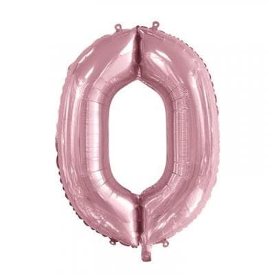 213760.jpg Number 0 Light Pink 86cm (34 inch) Decrotex Foil Balloon Each