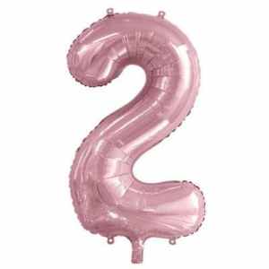 213762.jpg Number 2 Light Pink 86cm (34 inch) Decrotex Foil Balloon Each