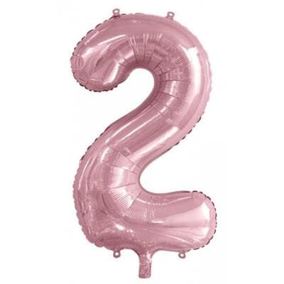 Number 2 Light Pink 86cm (34 inch) Decrotex Foil Balloon Each